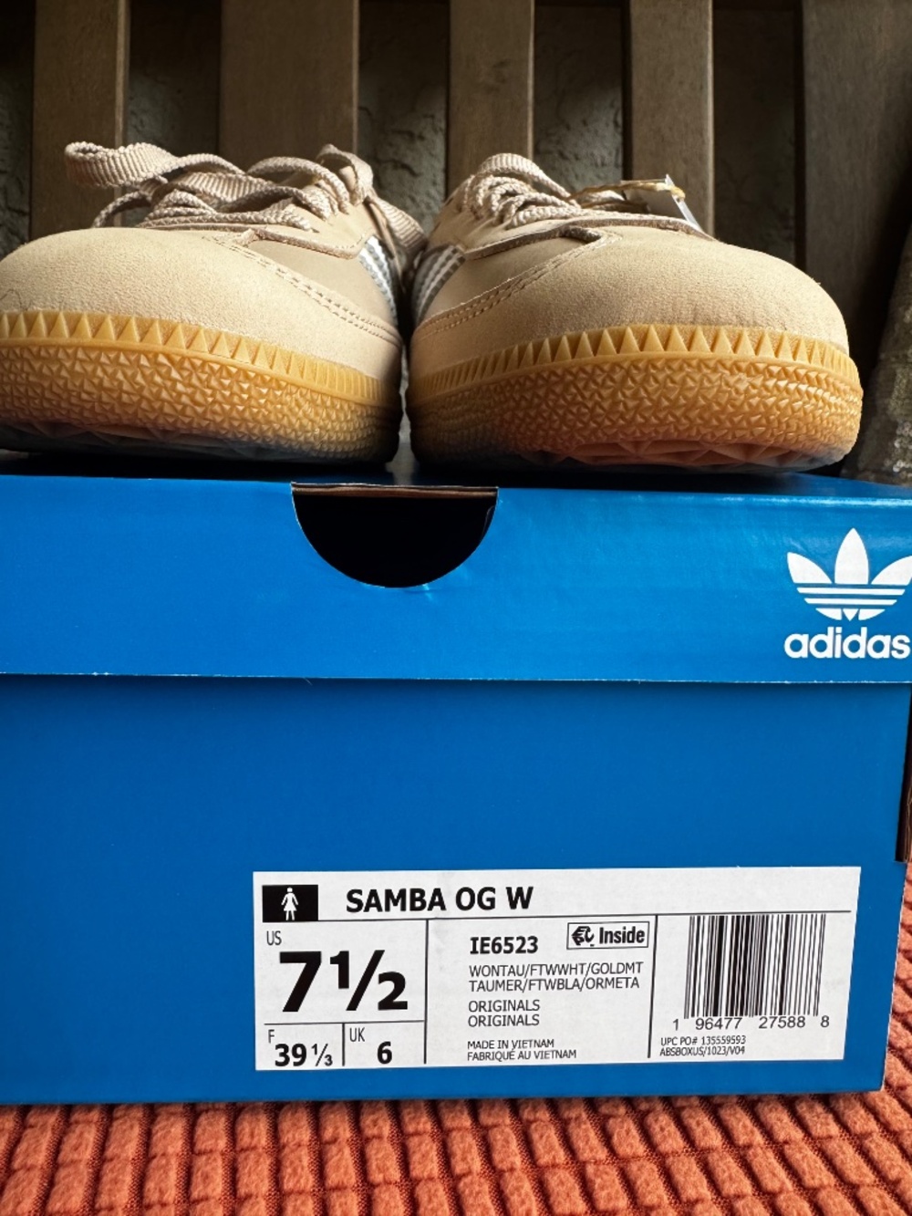 Adidas Women Originals Samba OG Wonder Taupe Cloud White - Picture 5 of 6